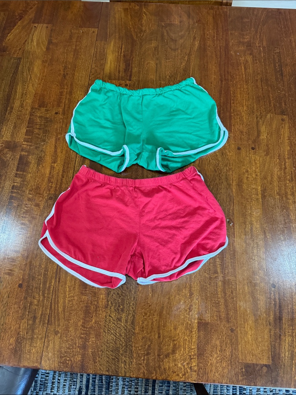 Y2K Forever 21 red and green shorts with white trim. Size L. Colors are darker